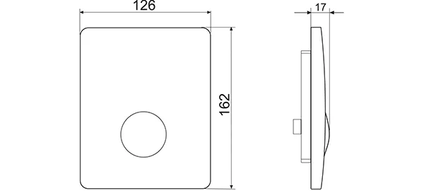 Installationssystem (LIS) INEO AU109 Urinal-Betätigungsplatte Kunststoff weiß, inklusive Kartuschenventil 126 x 162 x 17 mm, für vandalensicheren Einbau, passend zu Installationselementen H940100