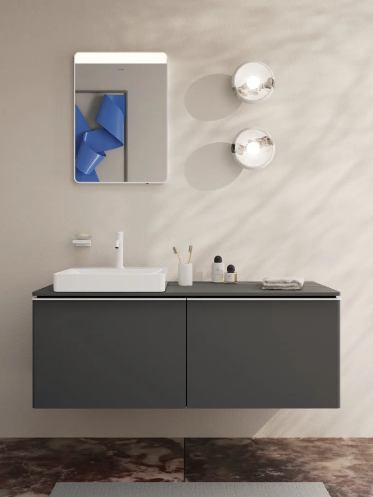 Hansgrohe Xelu Q Aufsatz-Handwaschbecken geschliffen, weiß, 500x480 mm, 100 mm Innenhöhe, SmartClean, glänzend