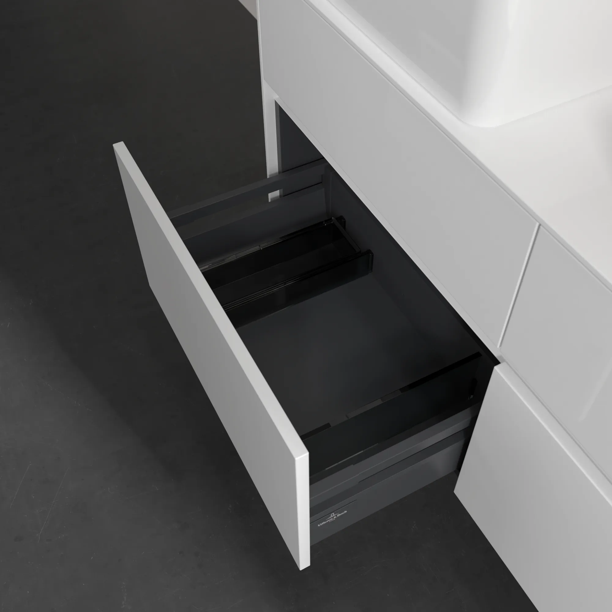 Villeroy & Boch Waschtischunterschrank „Collaro“ 1200 × 548 × 500 mm Glossy White, ohne Beleuchtung, für links und rechts