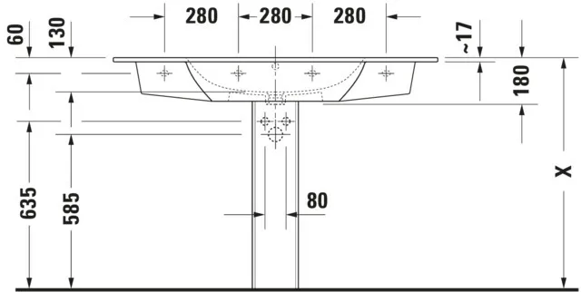 Wandwaschtisch „ME by Starck“, mit Überlauf, Hahnlochposition mittig in Weiß Hochglanz Wandwaschtisch „ME by Starck“, mit Überlauf, Hahnlochposition mittig in Weiß Hochglanz