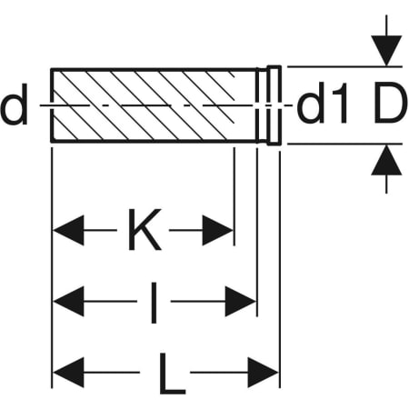 Spülbogenverlängerung: d=45mm, d1=45mm
