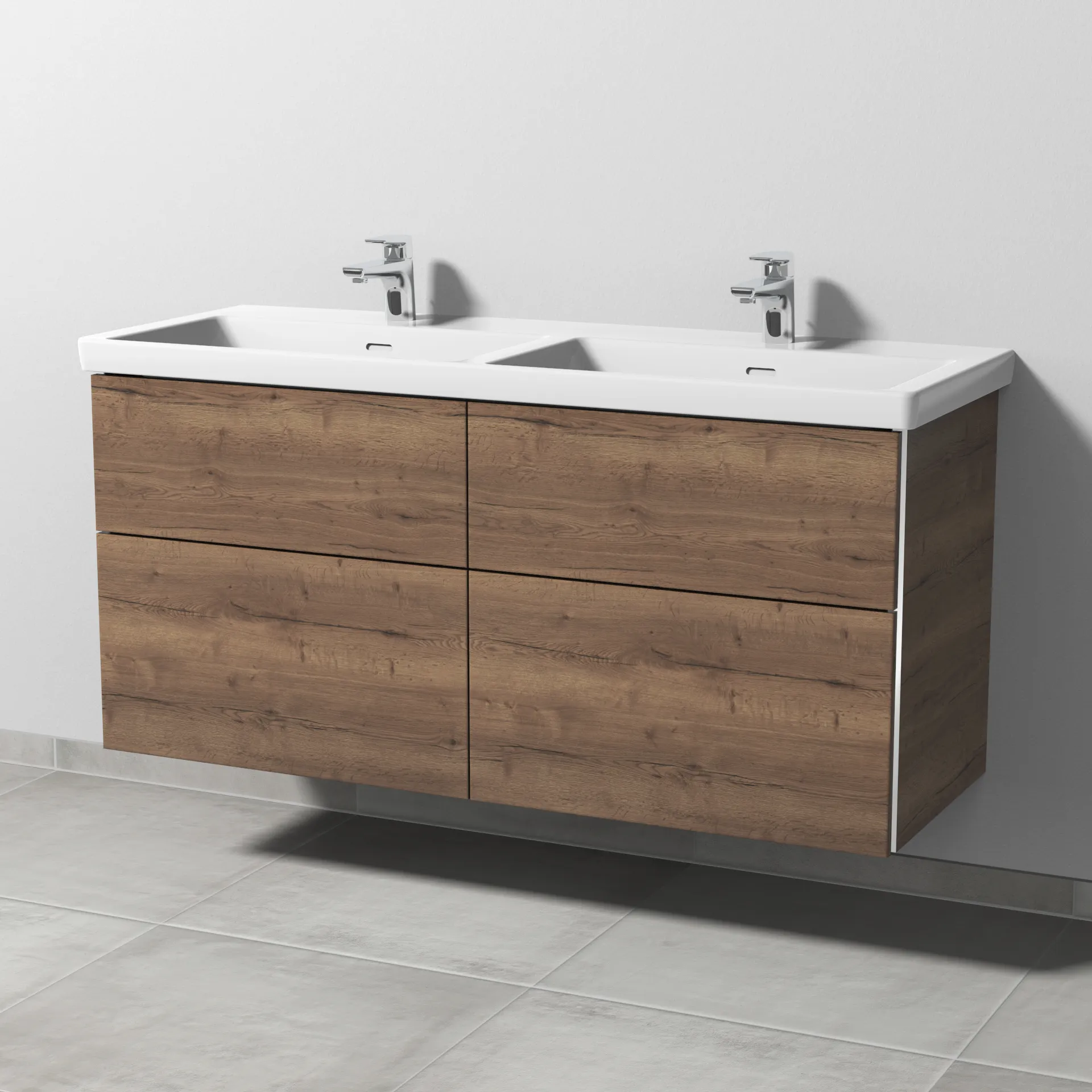 Waschtischunterbau mit Auszügen 3way (BR851) 588x1255x462 Anthrazit-Matt