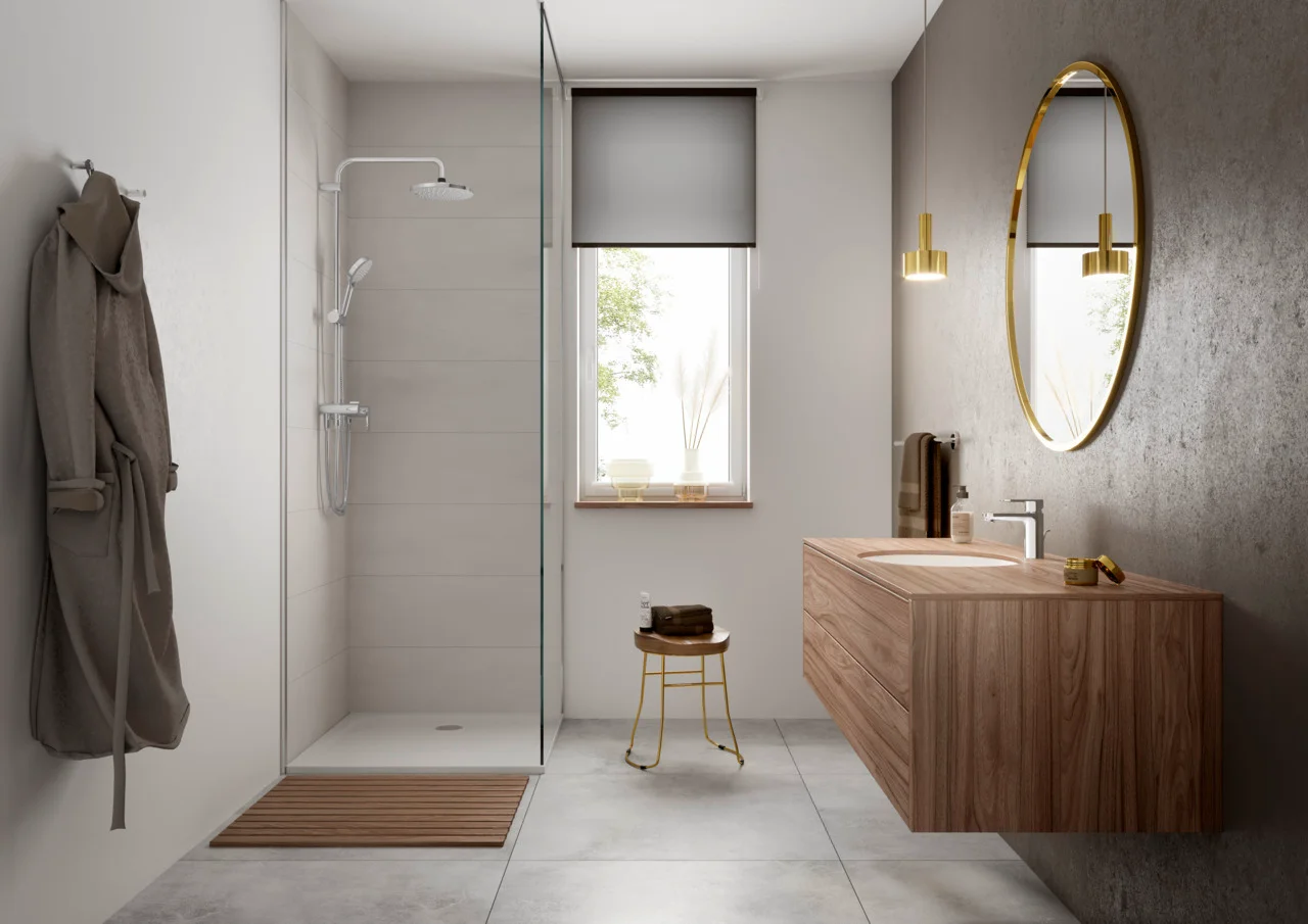 Hansgrohe Vernis Blend Showerpipe 200 1jet, Chrom, Aufputzinstallation, 400 mm Brausearmlänge, 80 cm oder 160 cm Metaflex-Brauseschlauch Hansgrohe Vernis Blend Showerpipe 200 1jet, Chrom, Aufputzinstallation, 400 mm Brausearmlänge, 80 cm oder 160 cm Metaflex-Brauseschlauch