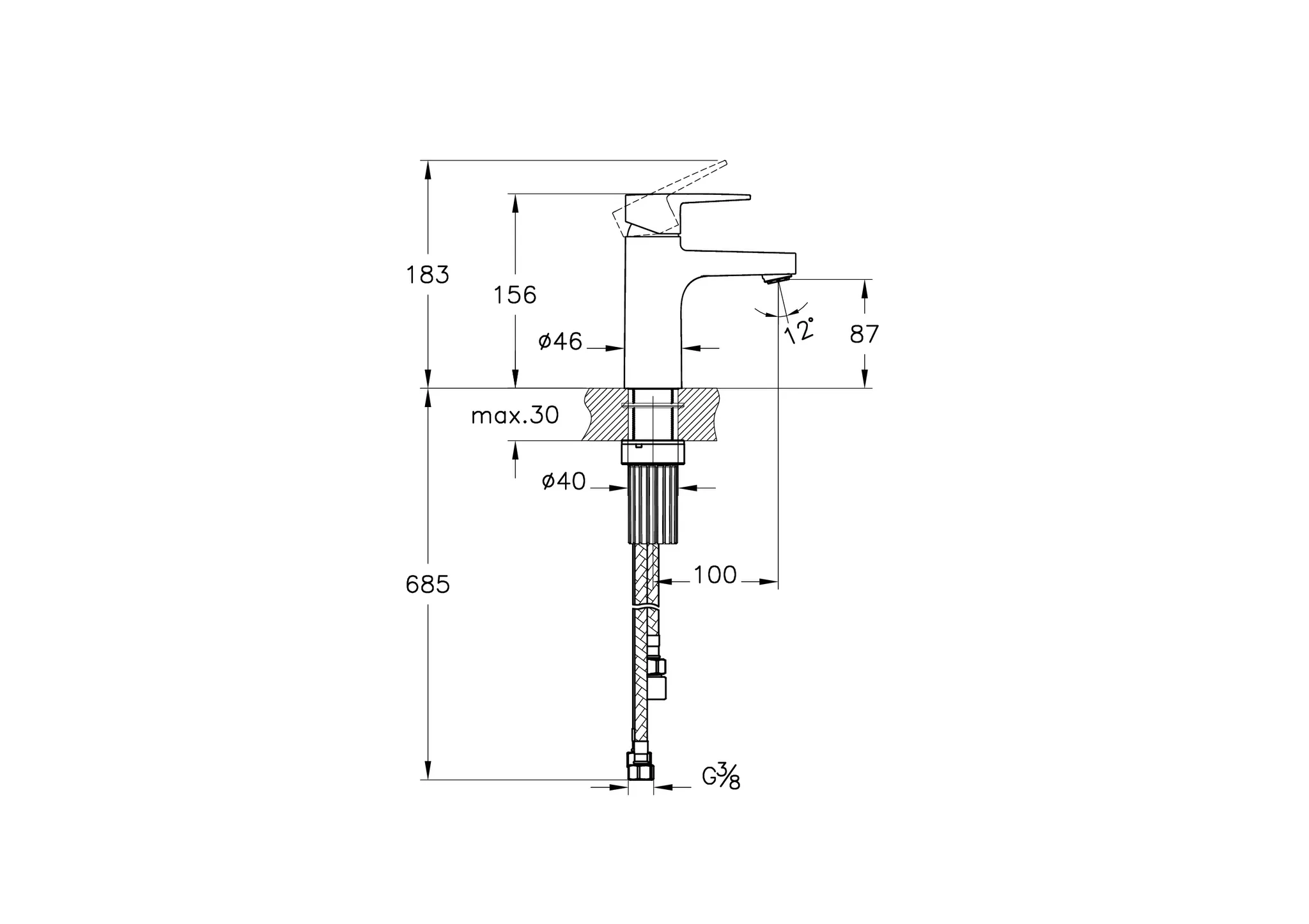 Flow Square Einhebel-Waschtischmischer Niederdruck Höhe 16 cm Einlochmontage Schwarz Matt Flow Square Einhebel-Waschtischmischer Niederdruck Höhe 16 cm Einlochmontage Schwarz Matt