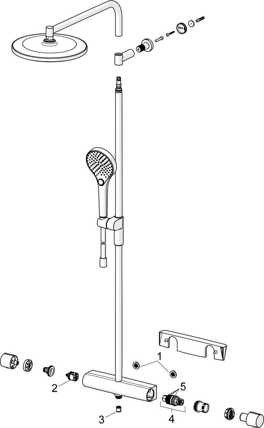 HansaVIVA Regenbrause-Duscharmatur Hansaviva 2023 Bronze gebürstet 6515 3-strahlig