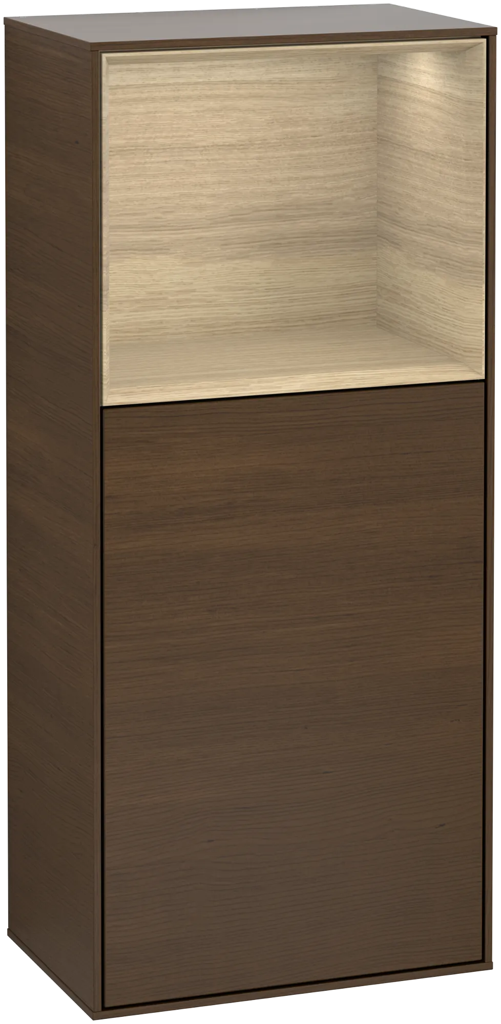 Villeroy & Boch Seitenschrank „Finion“ 41,8 × 93,6 cm 1 Tür, Anschlag rechts, mit Regalelement-Beleuchtung Anschlag rechts