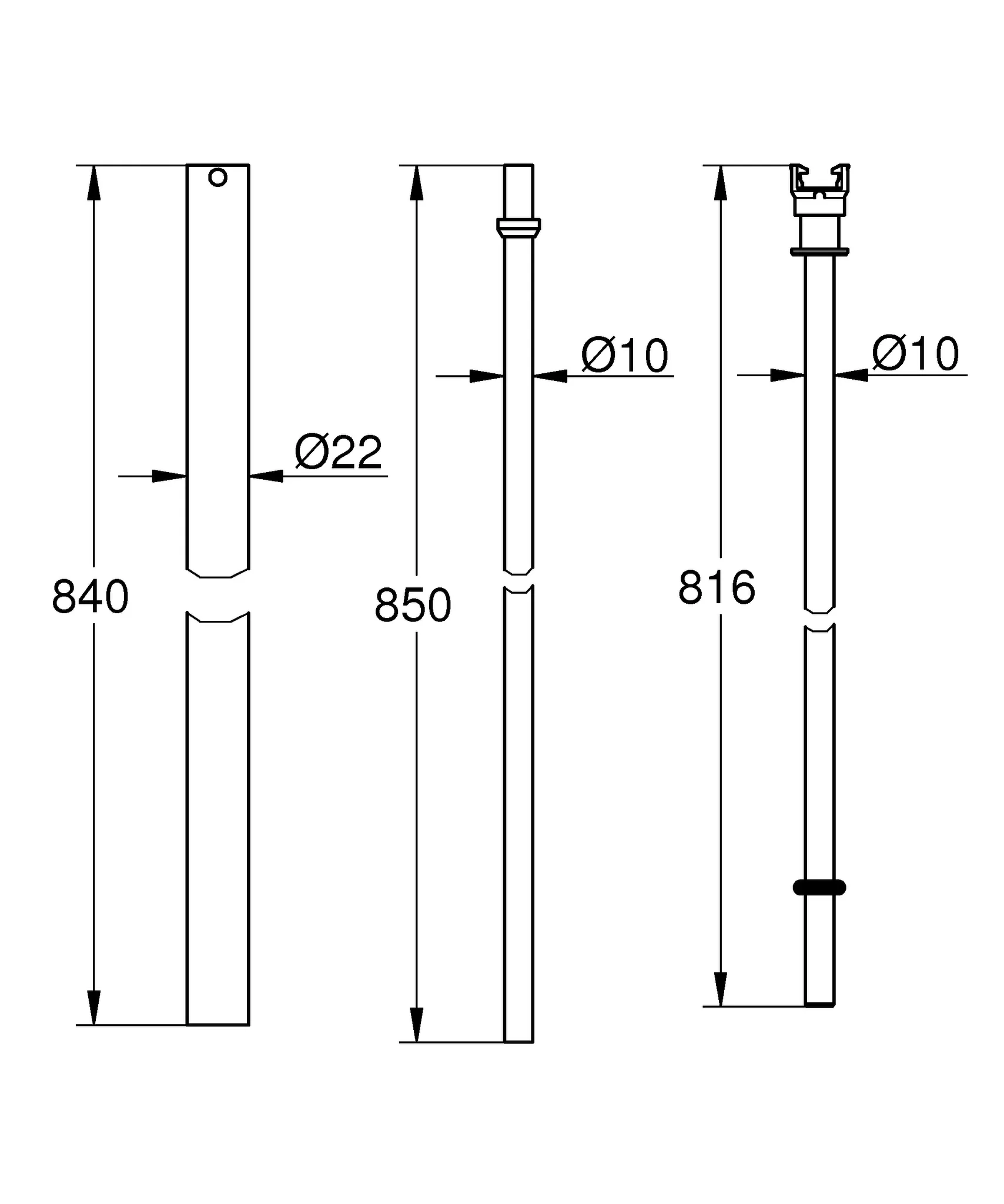 Ersatzrohr 48054, für Duschsysteme, Ersatz-Brauserohr 15 cm kürzer gegenüber Originalrohr für Duschsysteme, chrom Ersatzrohr 48054, für Duschsysteme, Ersatz-Brauserohr 15 cm kürzer gegenüber Originalrohr für Duschsysteme, chrom
