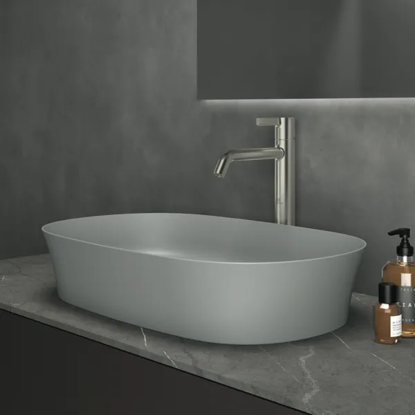 Waschbecken „Ipalyss“ 60 × 38 × 12 cm in Betongrau
