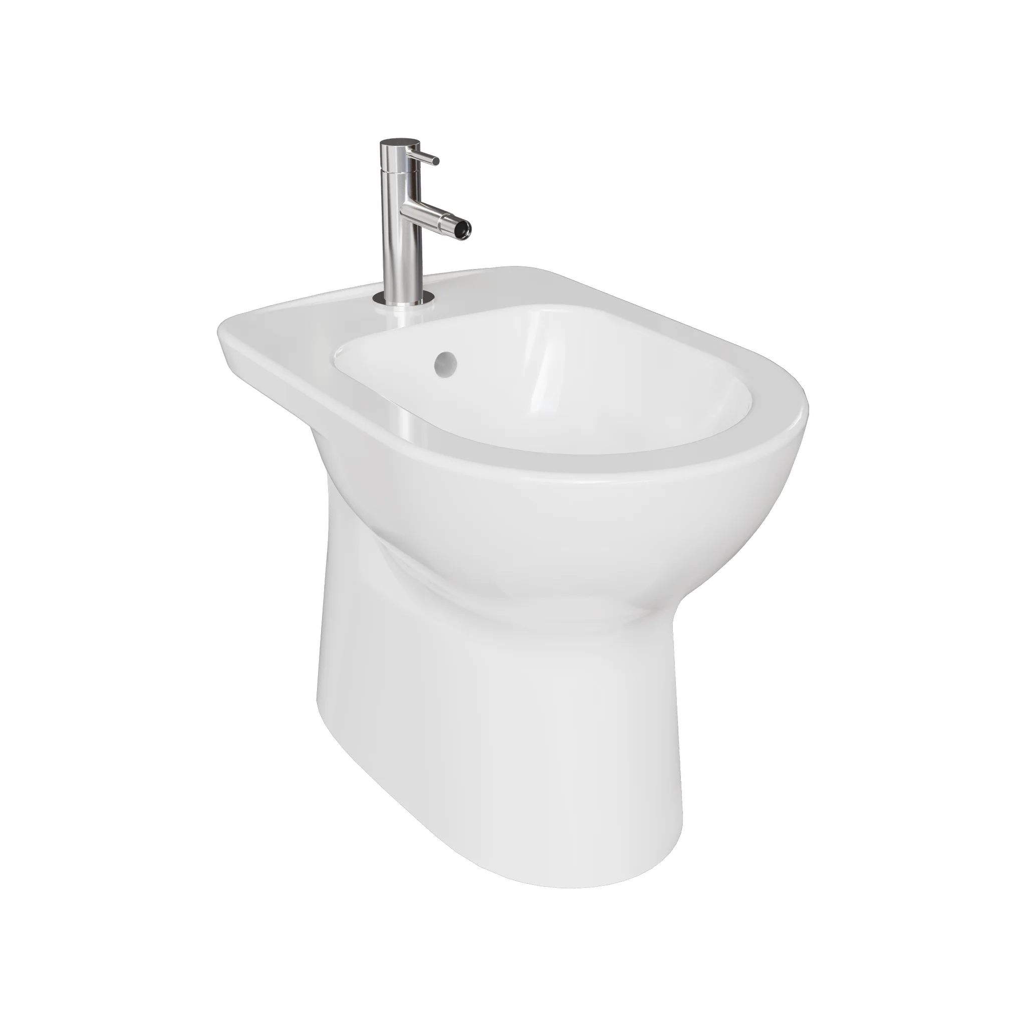 VitrA New S20 Round Stand-Bidet, open back, 36 x 54 cm, weiß Hochglanz