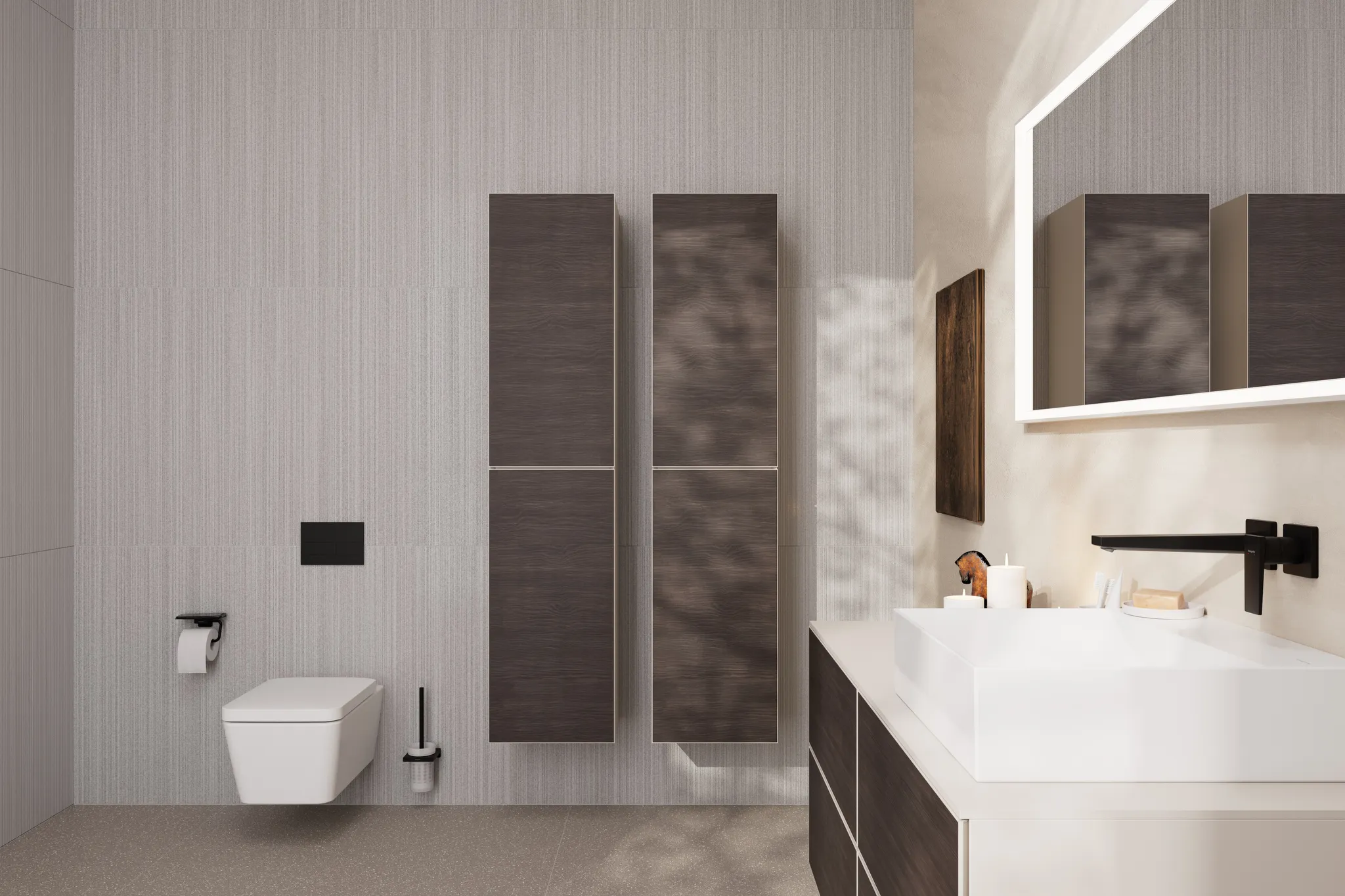 EluPura Q Wand WC Set 540 ohne Spülrand mit WC Sitz mit SoftClose und QuickRelease, HygieneEffect Weiß