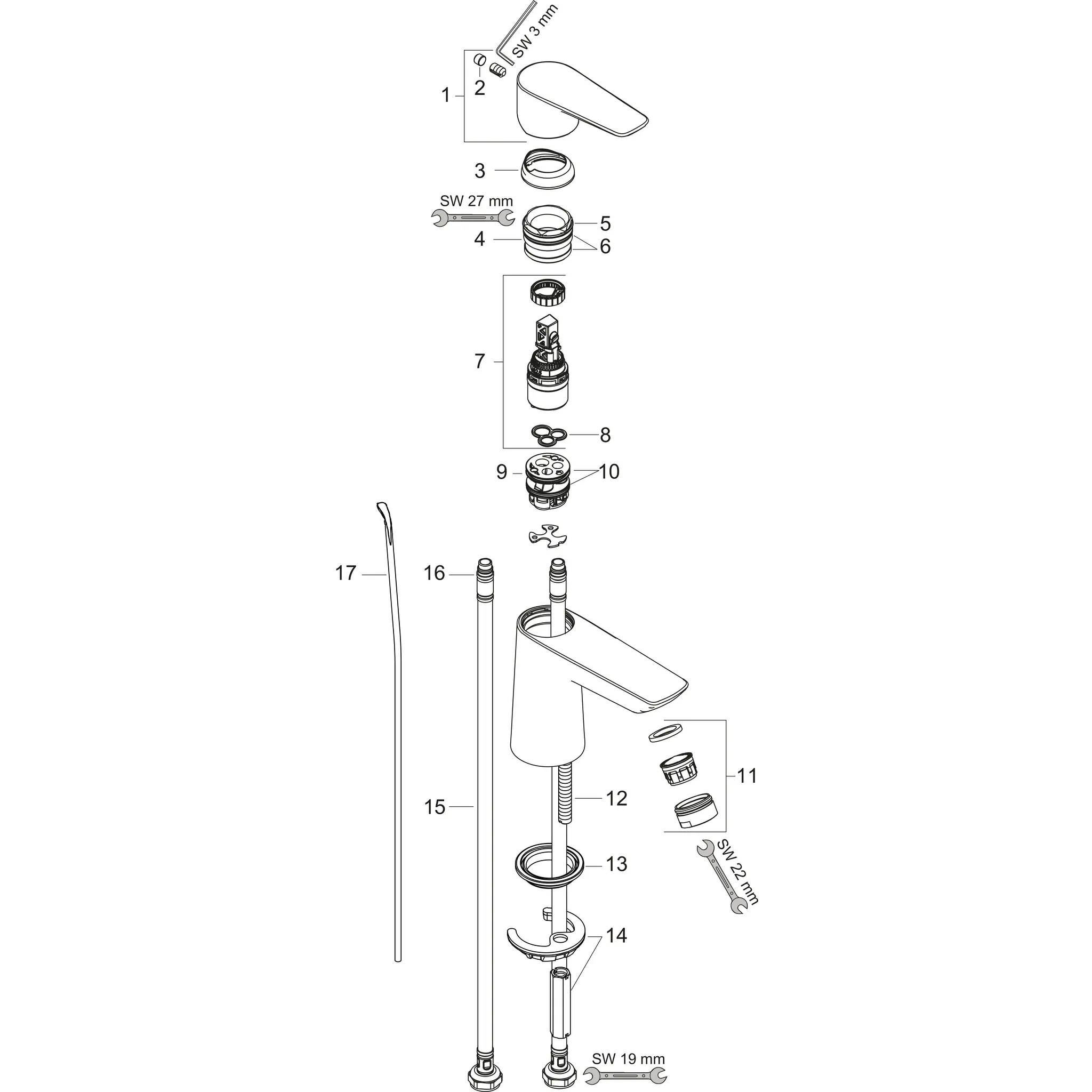 Hansgrohe Talis E Einhebel-Waschtischmischer 80 LowFlow 3,5 l/min mit Zugstangen-Ablaufgarnitur Chrom