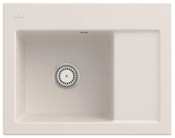 Villeroy & Boch Einbau-Küchenspülbecken „Subway“ 45 Compact 650 × 510 × 220 mm, für Becken links in Crema