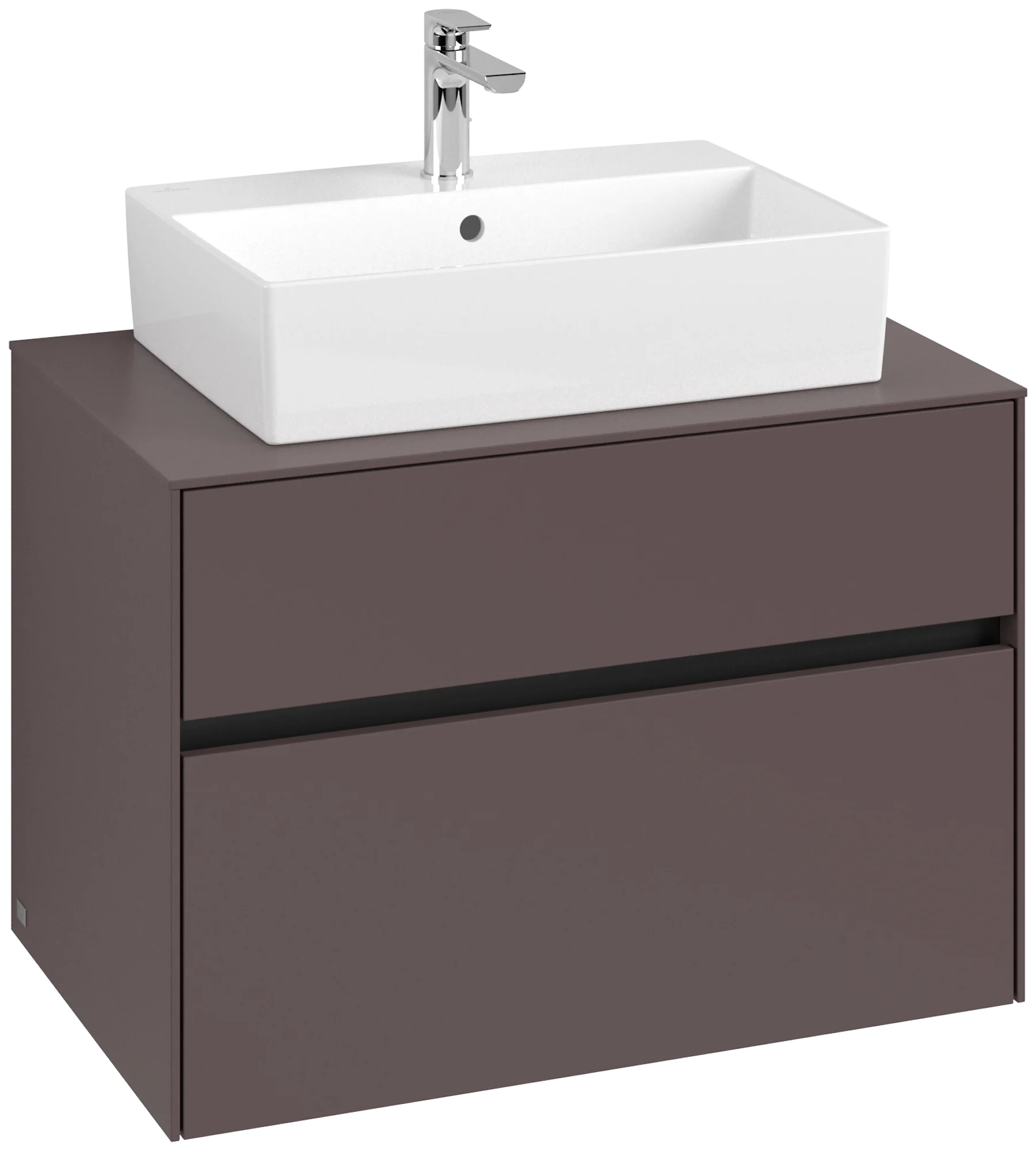 Villeroy & Boch Waschbeckenunterschrank Collaro C124B0, Eckig Dark Berry, 800x500 mm, Höhe 548 mm, mit Beleuchtung und SoftClosing Villeroy & Boch Waschbeckenunterschrank Collaro C124B0, Eckig Dark Berry, 800x500 mm, Höhe 548 mm, mit Beleuchtung und SoftClosing
