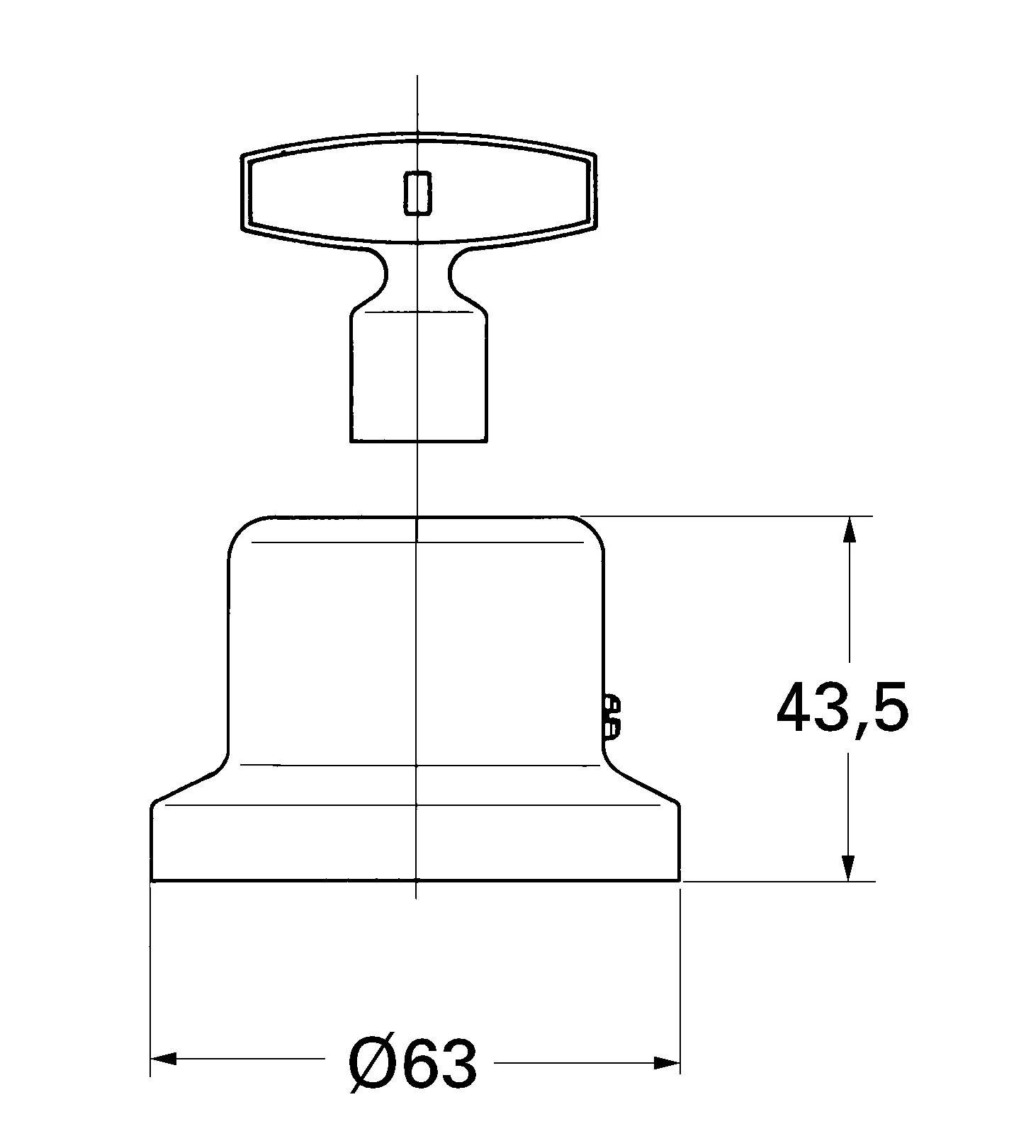 GROHE Kappe 06466 mit Steckschlüssel für Lahrer Thermostate DN25/32 chrom
