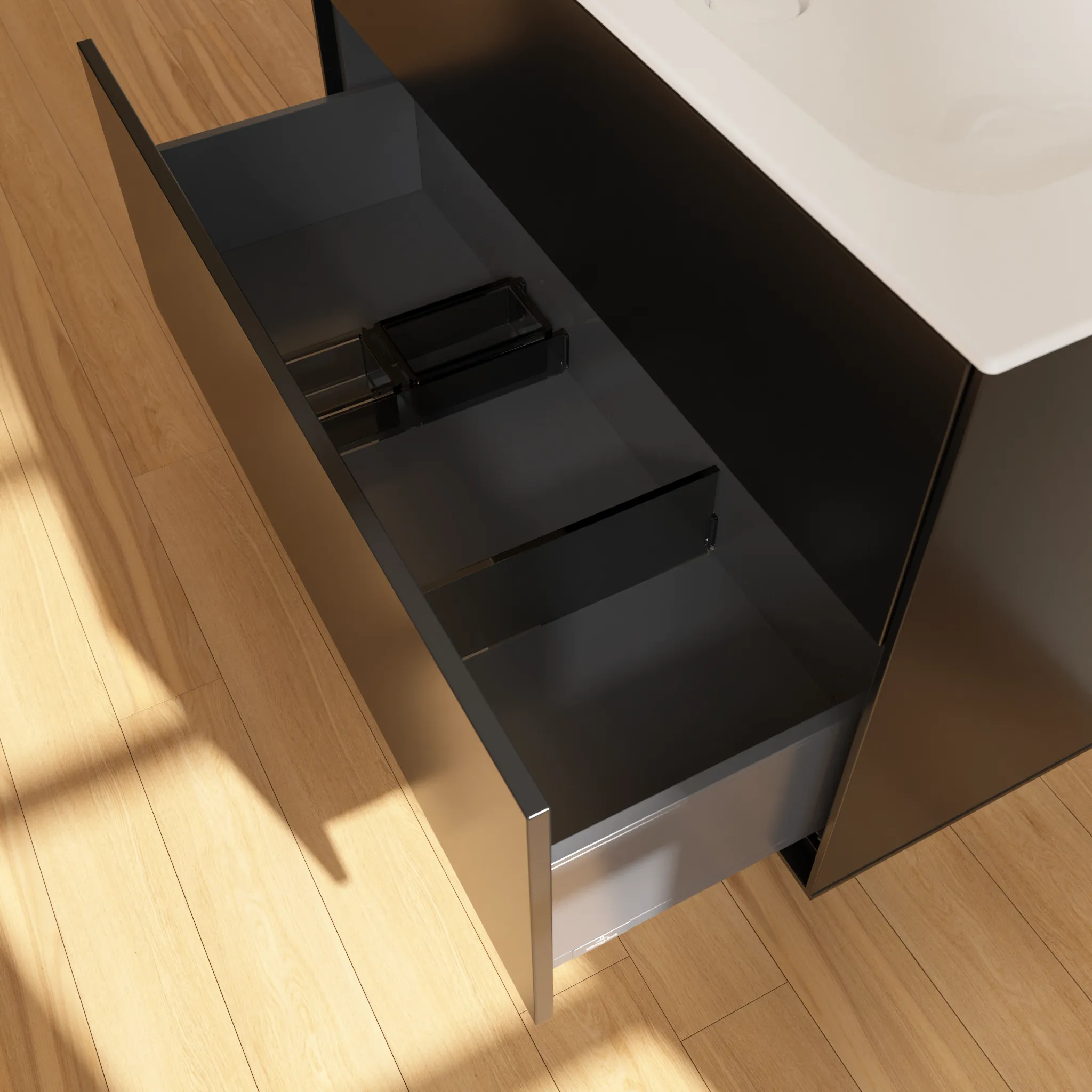 Villeroy & Boch Waschbeckenunterschrank Finion F02, 996x591x498 mm, Black Matt Lacquer, mit SoftClosing und Push-to-open Funktion Villeroy & Boch Waschbeckenunterschrank Finion F02, 996x591x498 mm, Black Matt Lacquer, mit SoftClosing und Push-to-open Funktion