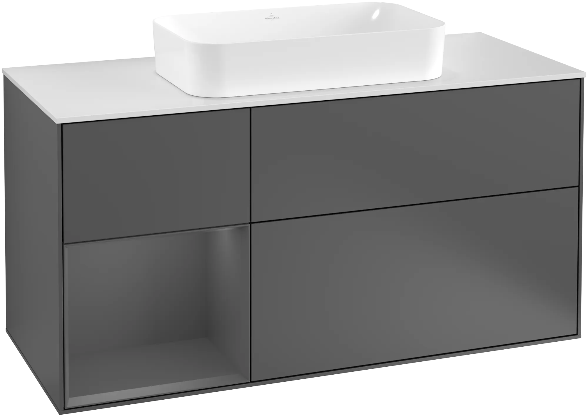Villeroy & Boch Finion Waschbeckenunterschrank F29 1200x603x501mm Anthrazit Matt/Lack Weiss Glänzend