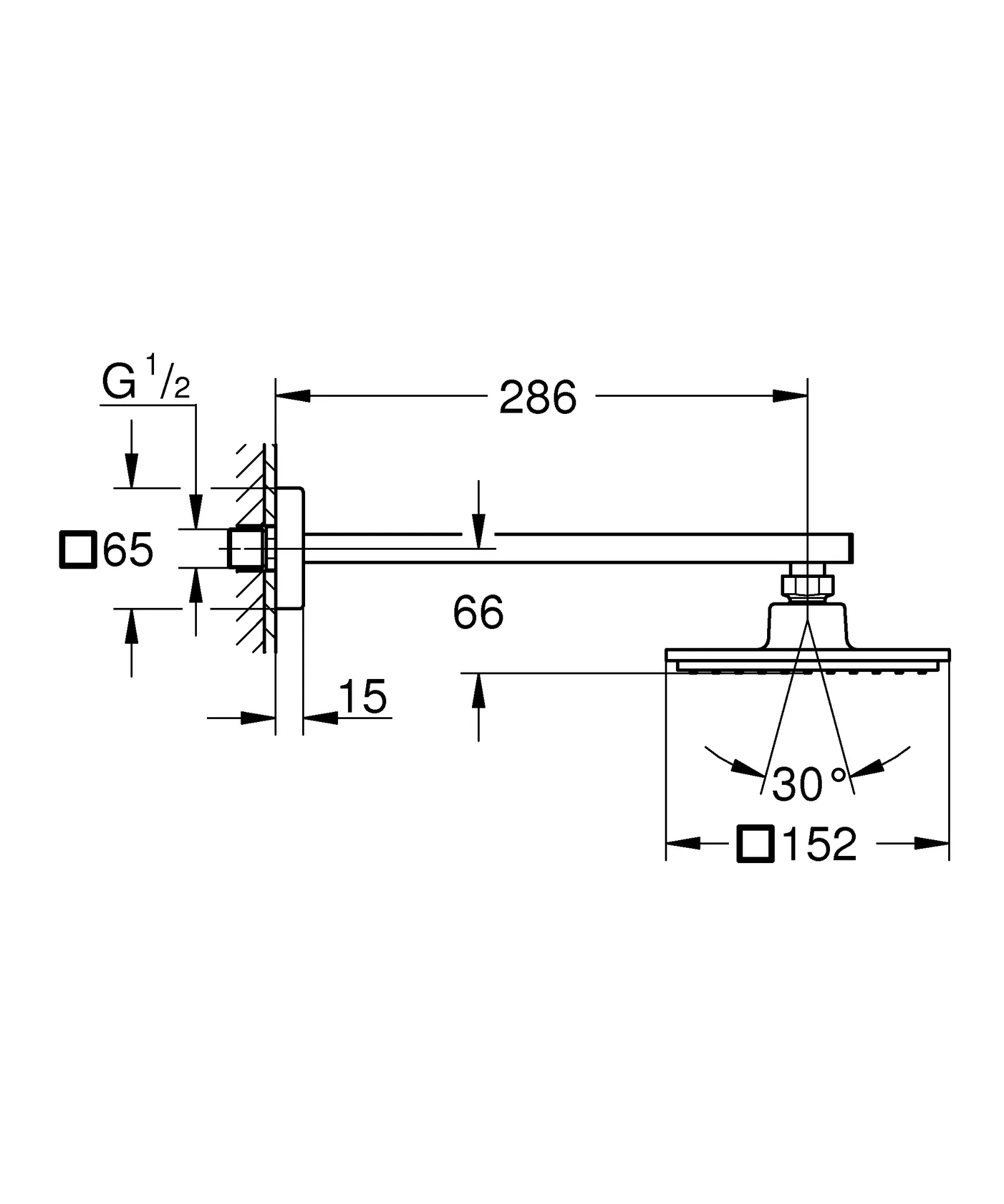 Kopfbrauseset Euphoria Cube 152 26073, Brausearm 286 mm, chrom Kopfbrauseset Euphoria Cube 152 26073, Brausearm 286 mm, chrom