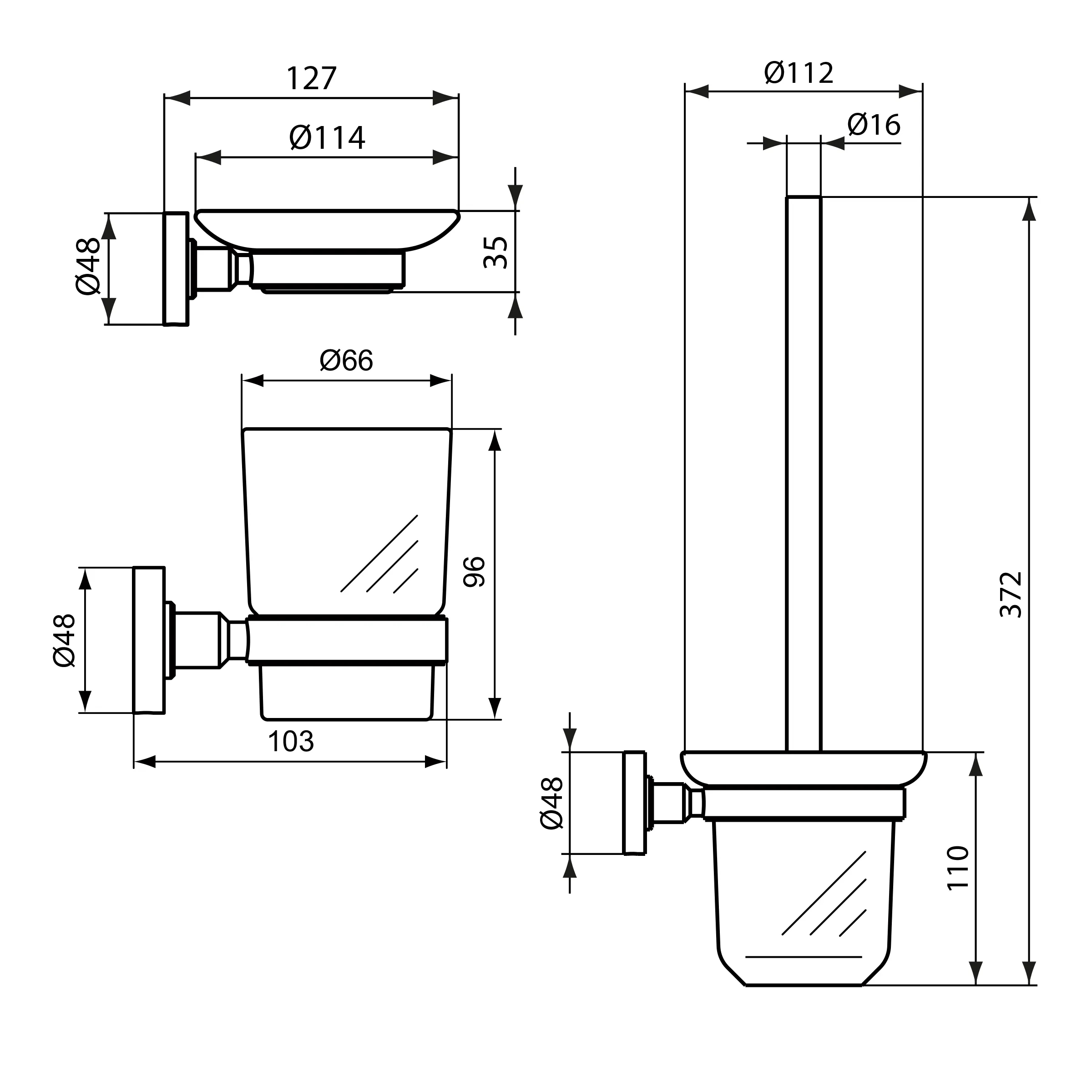 Accessoires-Paket IOM Enthalten sind: WC-Bürstengarnitur, Papierrollenhalter und Handtuchhaken, Silk Black Accessoires-Paket IOM Enthalten sind: WC-Bürstengarnitur, Papierrollenhalter und Handtuchhaken, Silk Black
