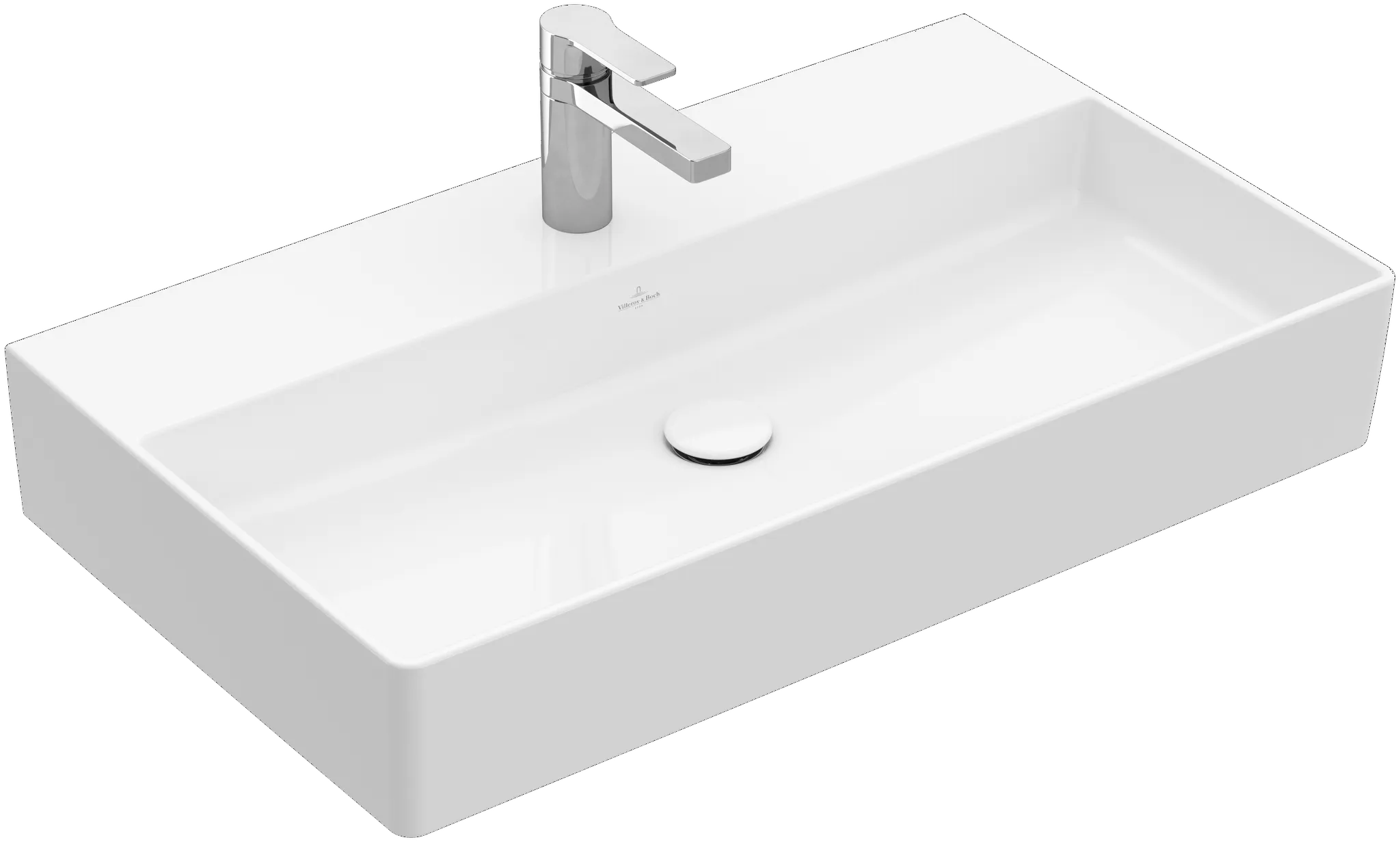 Villeroy & Boch Wandwaschtisch aus TitanCeram geschliffen „Memento 2.0“ 800 × 470 × 140 mm, mit Hahnlochbohrung, Hahnlochposition mittig in Weiß Alpin Villeroy & Boch Wandwaschtisch aus TitanCeram geschliffen „Memento 2.0“ 800 × 470 × 140 mm, mit Hahnlochbohrung, Hahnlochposition mittig in Weiß Alpin