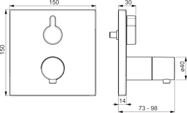 HansaVAROX Duscharmatur Wandmontage, Thermostat, Chrom HansaVAROX Duscharmatur Wandmontage, Thermostat, Chrom