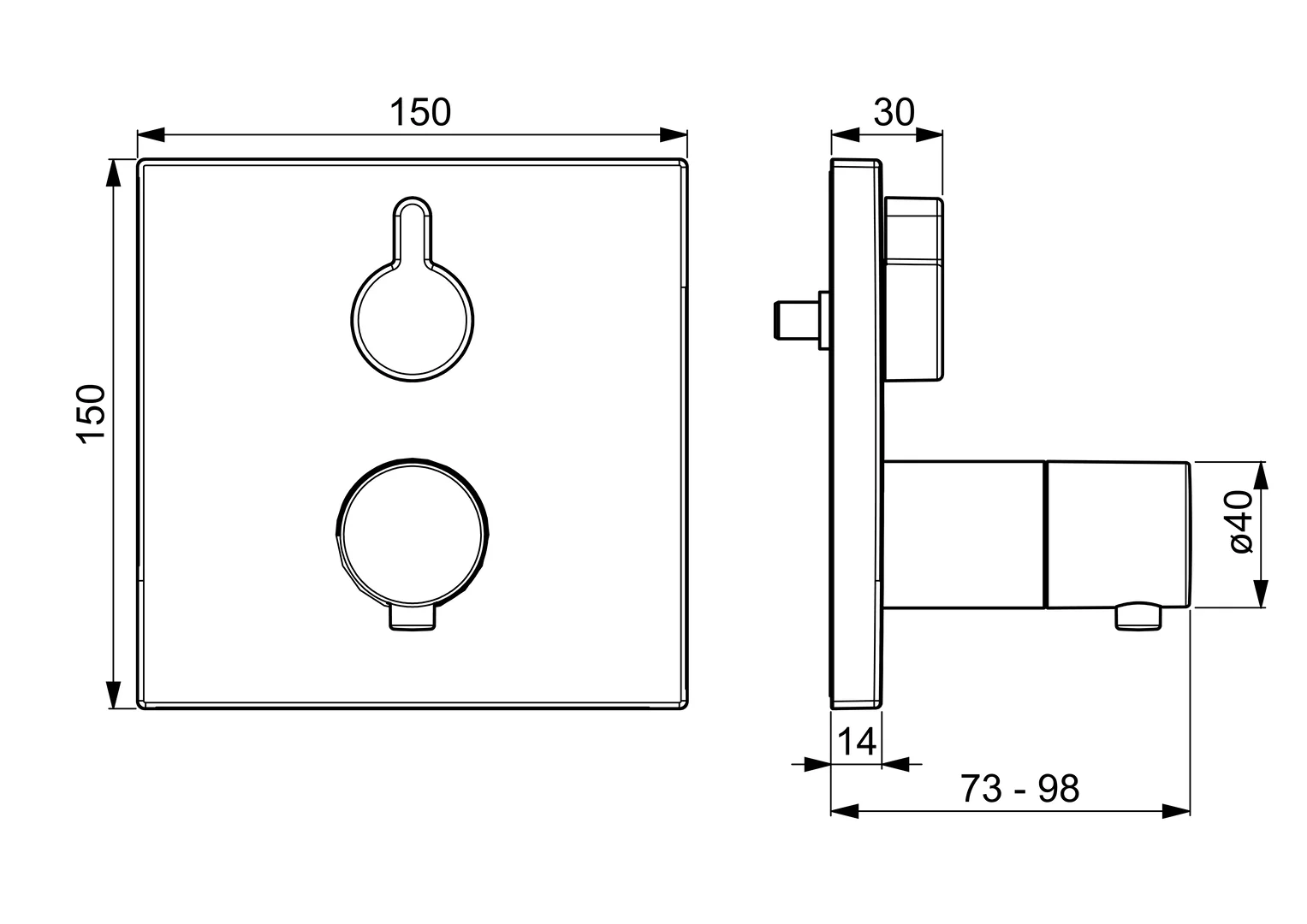 HansaVAROX Duscharmatur Wandmontage, Thermostat, Chrom HansaVAROX Duscharmatur Wandmontage, Thermostat, Chrom