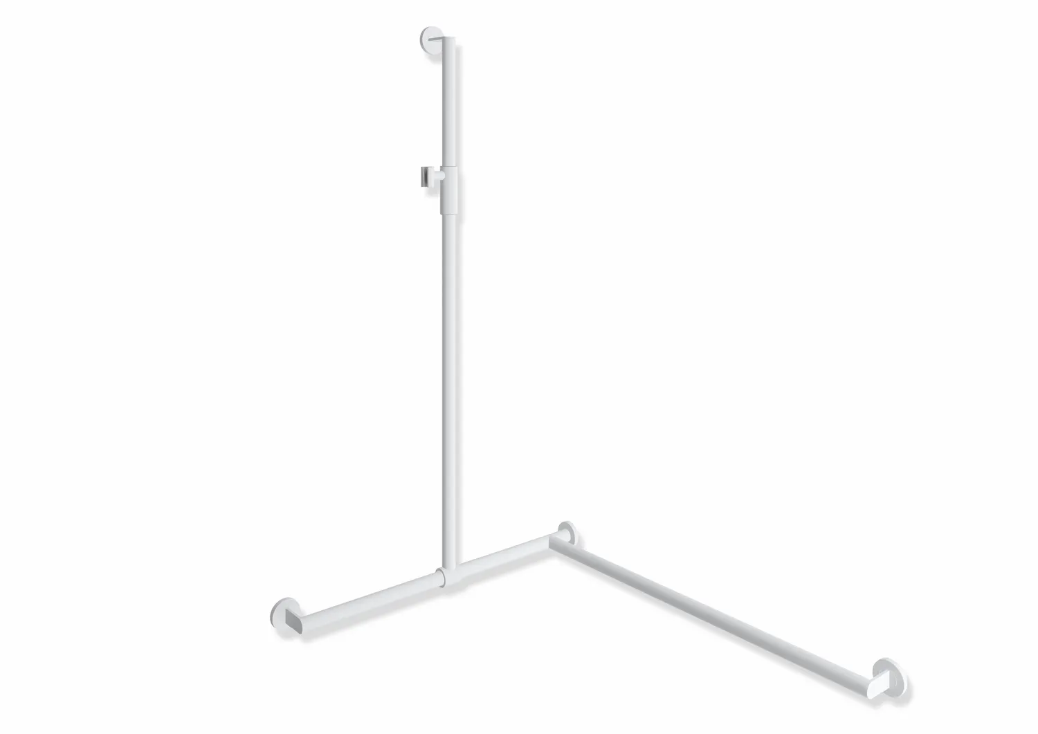 HEWI Haltegriff Ausführung rechts „System 900“ in Weiß tiefmatt / Hellgrau matt, Befestigung verdeckt HEWI Haltegriff Ausführung rechts „System 900“ in Weiß tiefmatt / Hellgrau matt, Befestigung verdeckt