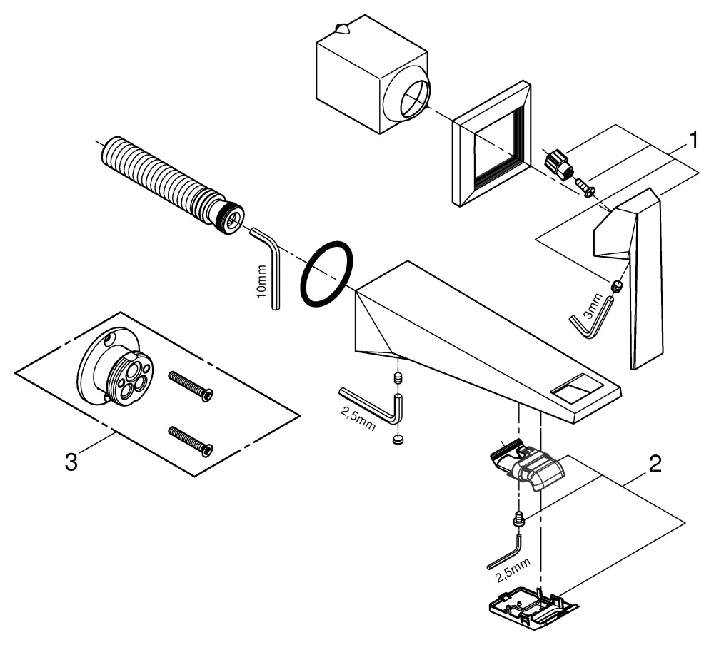 Grohe Allure Brilliant 2-Loch-Waschtischbatterie Wandmontage supersteel Grohe Allure Brilliant 2-Loch-Waschtischbatterie Wandmontage supersteel