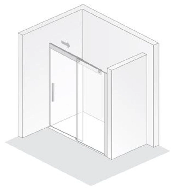 HSK Duschabtrennung Schiebetür 2-teilig „K2P“ Glas Chinchilla, Profile Chromoptik (Alu Hochglanz poliert), H: 2000 mm HSK Duschabtrennung Schiebetür 2-teilig „K2P“ Glas Chinchilla, Profile Chromoptik (Alu Hochglanz poliert), H: 2000 mm