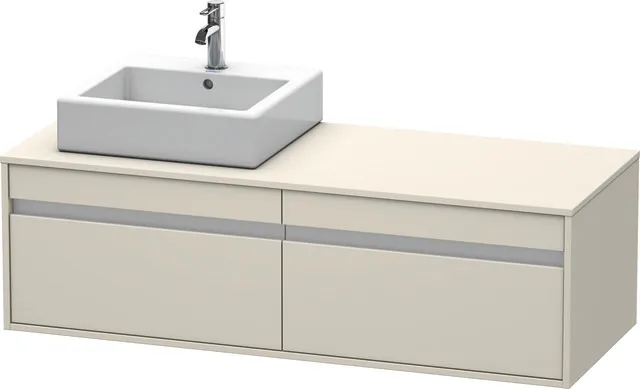 Duravit Waschtischunterschrank wandhängend „Ketho“ 140 × 42,6 × 55 cm Taupe Matt