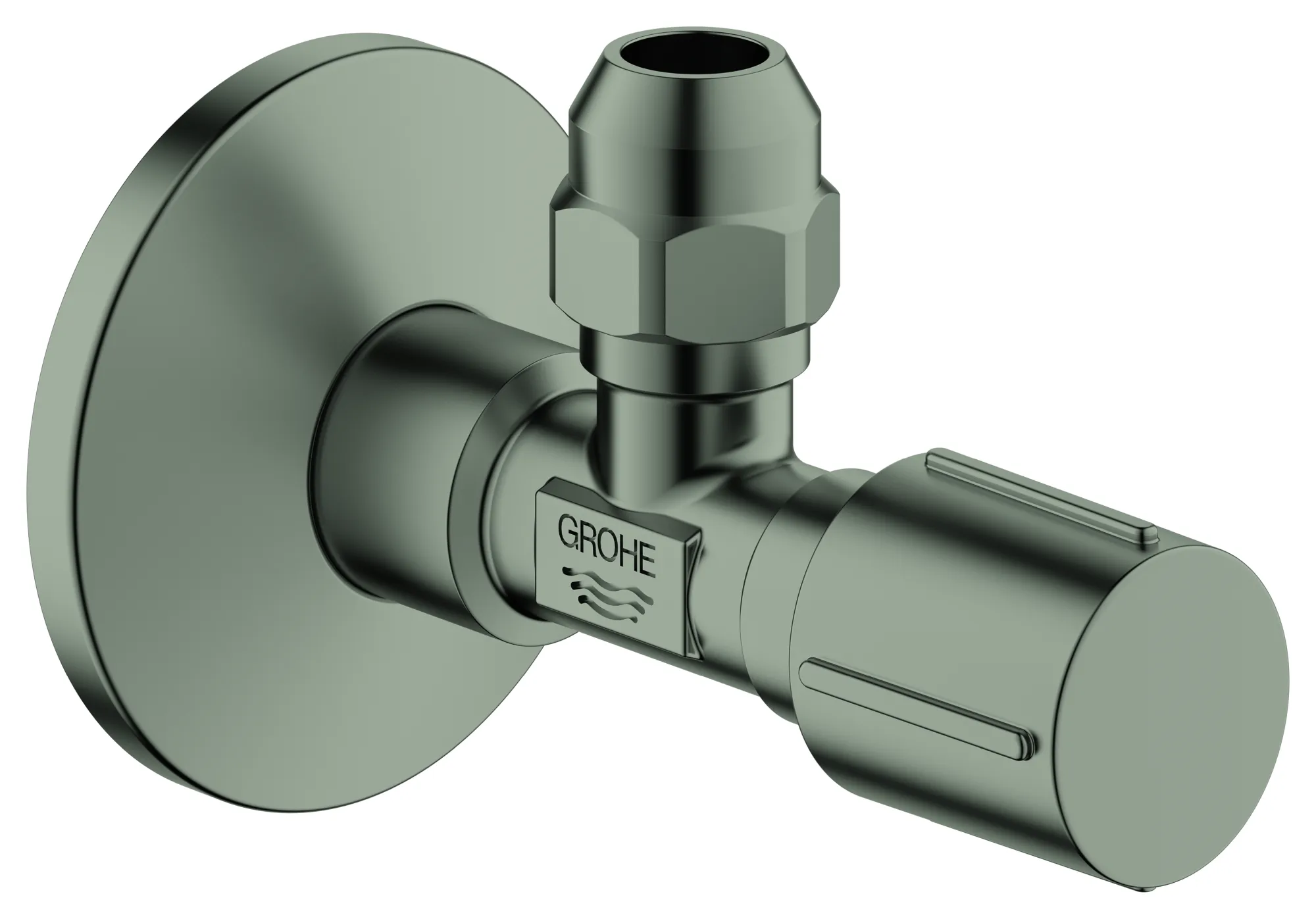 Eckventil 22037, Wandanschluss 1/2'', Abgang 3/8'', langer Schubschaft, Quetschverschraubung Ø 10 mm, Schubrosette aus Metall, chrom Eckventil 22037, Wandanschluss 1/2'', Abgang 3/8'', langer Schubschaft, Quetschverschraubung Ø 10 mm, Schubrosette aus Metall, chrom