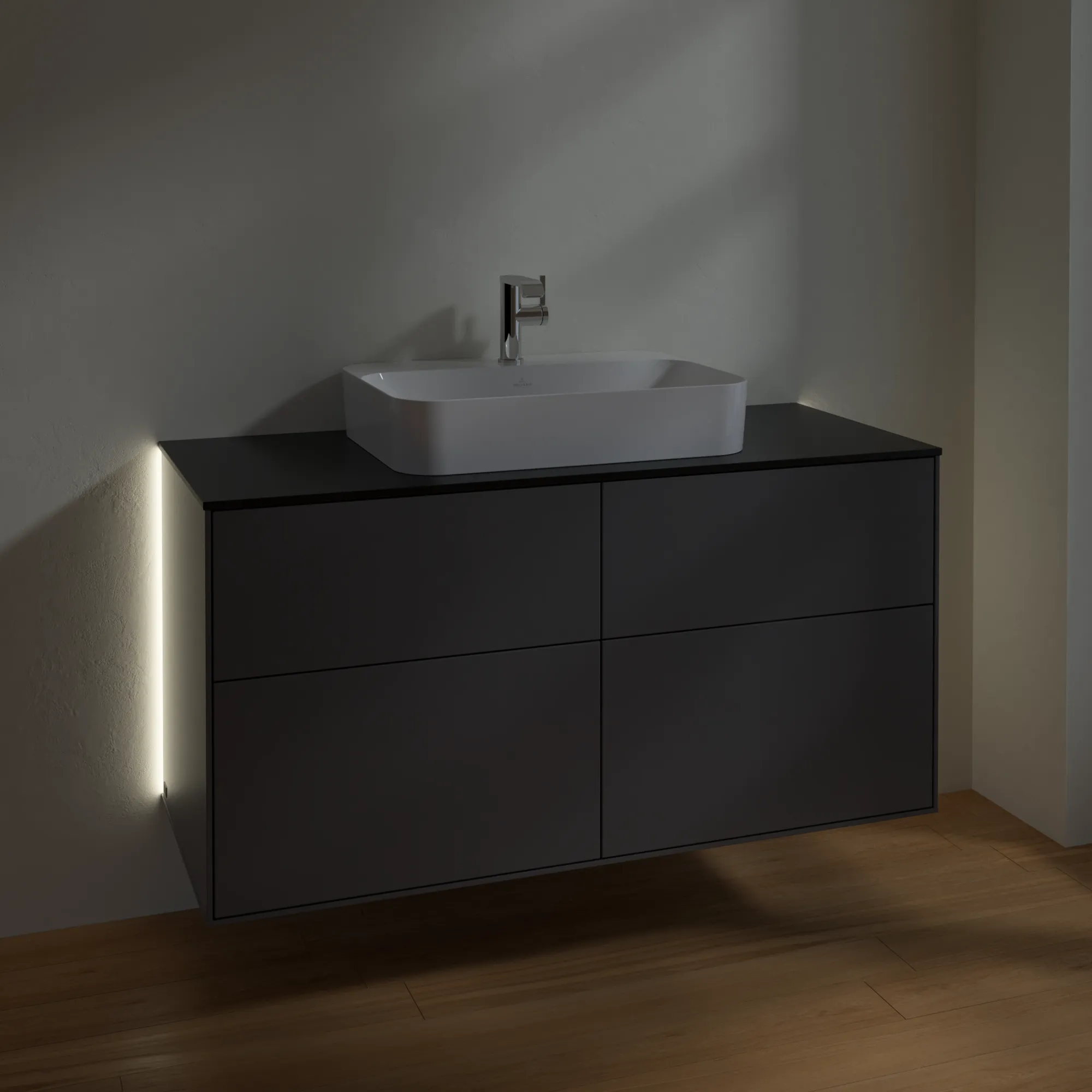 Villeroy & Boch Waschtischunterschrank „Finion“ für Schrankwaschtisch 1200 × 603 × 501 mm Anthracite Matt Lacquer, für Becken mittig Villeroy & Boch Waschtischunterschrank „Finion“ für Schrankwaschtisch 1200 × 603 × 501 mm Anthracite Matt Lacquer, für Becken mittig