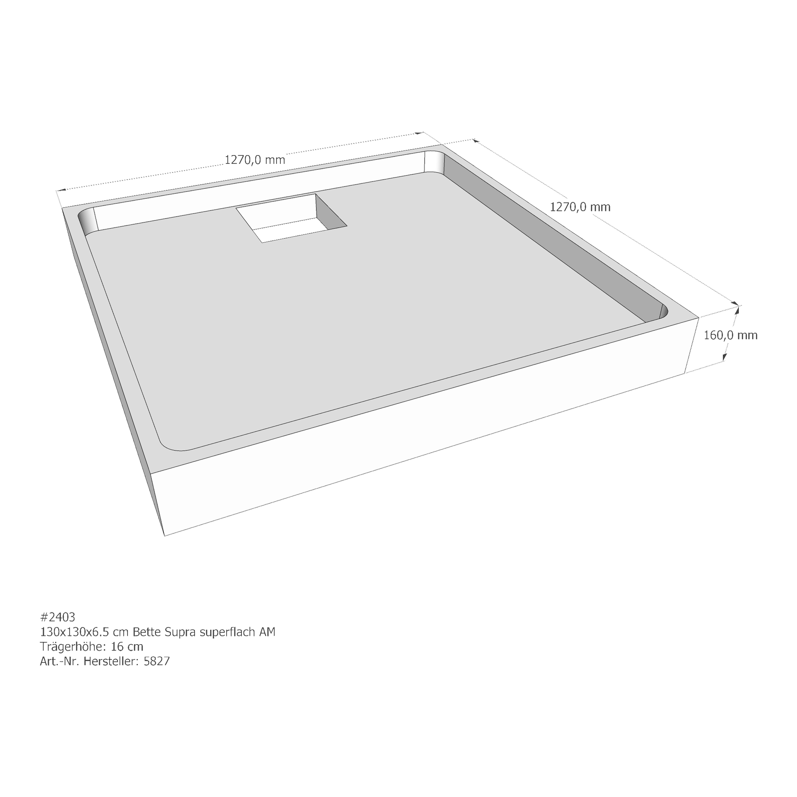 Duschwannenträger für Bette Supra (extraflach) 130 × 130 × 6,5 cm Breite: 130 cm / Länge: 130 cm Duschwannenträger für Bette Supra (extraflach) 130 × 130 × 6,5 cm Breite: 130 cm / Länge: 130 cm