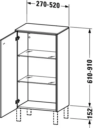 Duravit Halbhochschrank „Brioso“ 27 × 61 × 19,6 cm in Basalt Matt