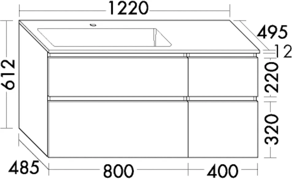 burgbad Waschtischunterschrank „Lin20“ in Weiß Matt mit Laserkante burgbad Waschtischunterschrank „Lin20“ in Weiß Matt mit Laserkante