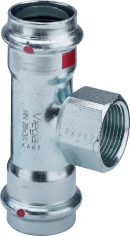 „Prestabo“ T-Stück mit 2 Muffen und Innengewinde 54 mm × 1″ × 54 mm „Prestabo“ T-Stück mit 2 Muffen und Innengewinde 54 mm × 1″ × 54 mm