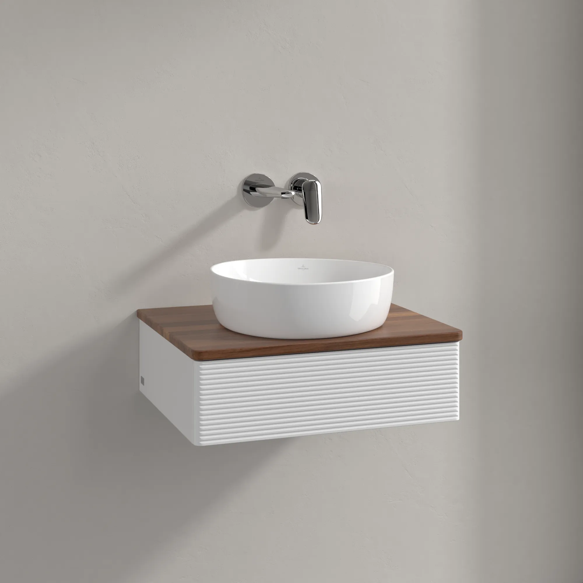 Villeroy & Boch Waschbeckenunterschrank Antao K07_1, Glossy White Lacquer, 600x190x500 mm, mit SoftClosing und Push-to-open Funktion
