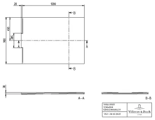 Villeroy & Boch rechteck Duschwanne „Wallway“ für flächenbündige Installation 120 × 90 cm ohne Oberflächenbeschichtung, in Anthracite Villeroy & Boch rechteck Duschwanne „Wallway“ für flächenbündige Installation 120 × 90 cm ohne Oberflächenbeschichtung, in Anthracite