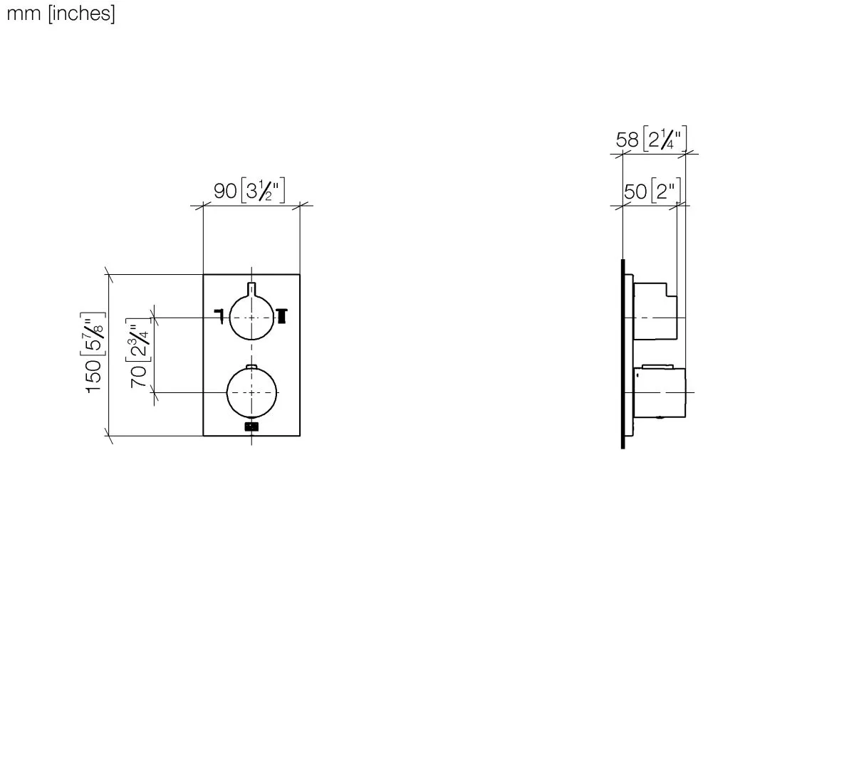 UP-Thermostat mit Zweiwege-Mengenregulierung SERIENSPEZIFISCH Chrom 36426670