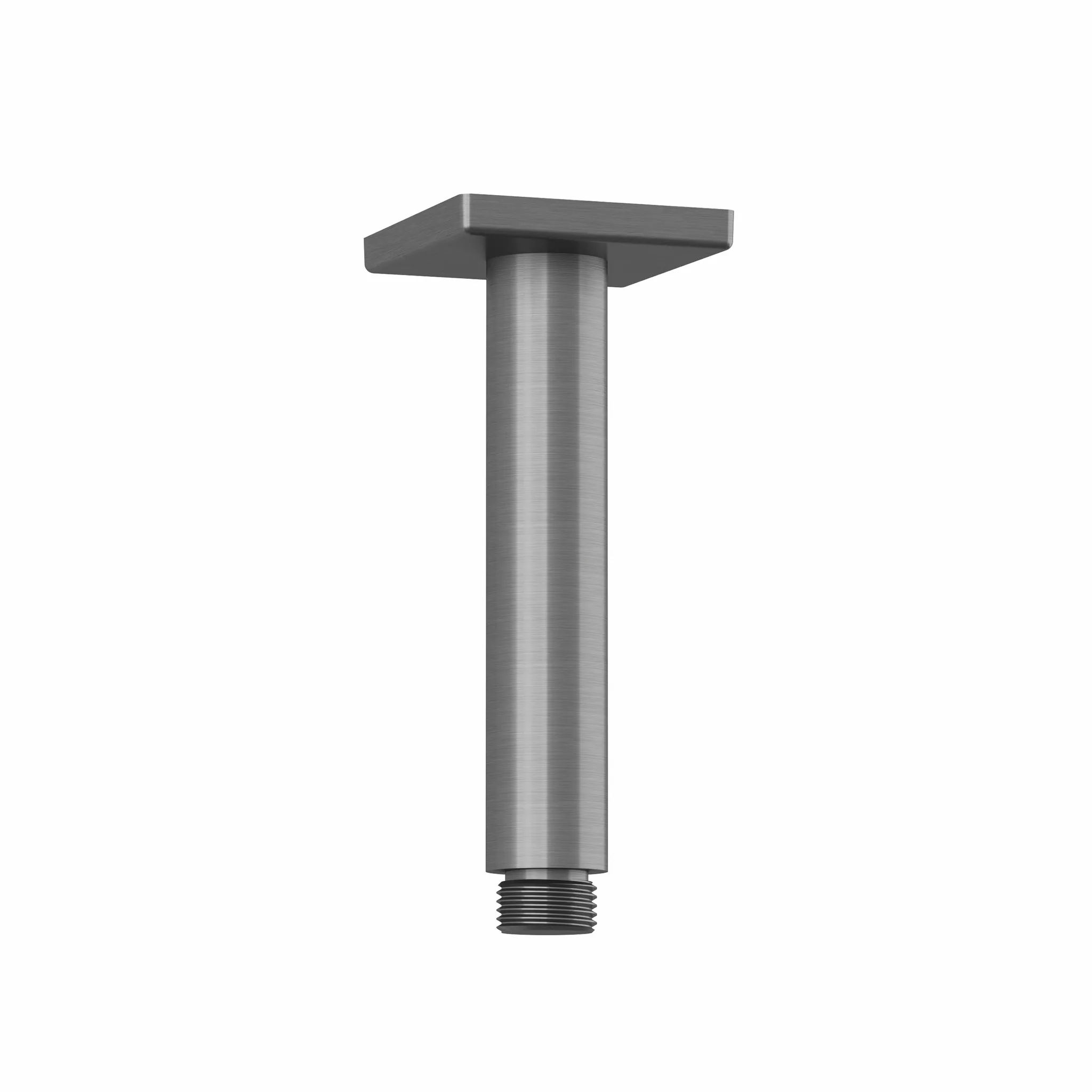 Kludi A-QA Deckenauslass 150 mm, eckige Rosette in Brushed gunmetal, DN 15, starrer Brausearm für Tellerkopfbrause