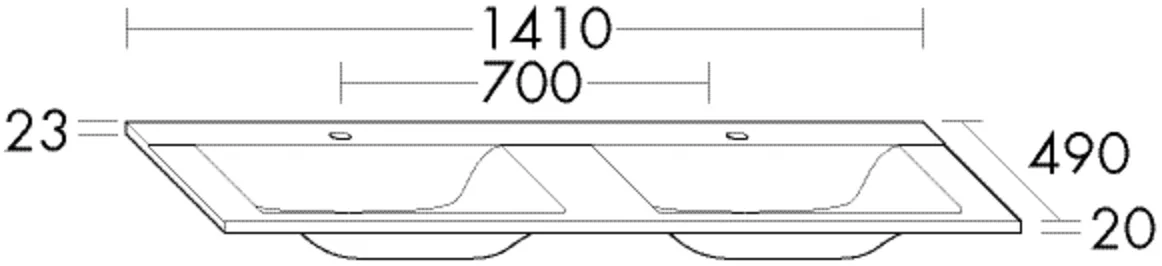 burgbad Sana-Waschtisch Sys30 MWBN140, Mineralguss, Weiß Velvet