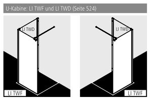 Kermi Duschabtrennung Walk-In WALK-IN Wall „LIGA“ 185 cm Profile Silber Mattglanz,