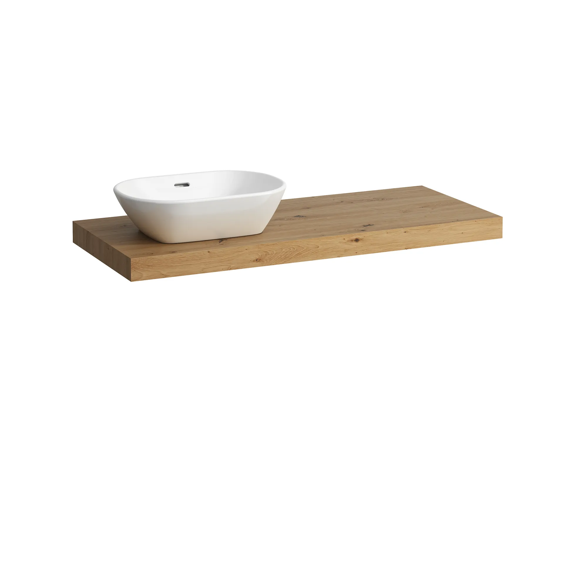 Waschtisch-Platte LANI 495x1185x65 mit Ausschnitt links inklusive 2 Befestigungselemente weiß matt
