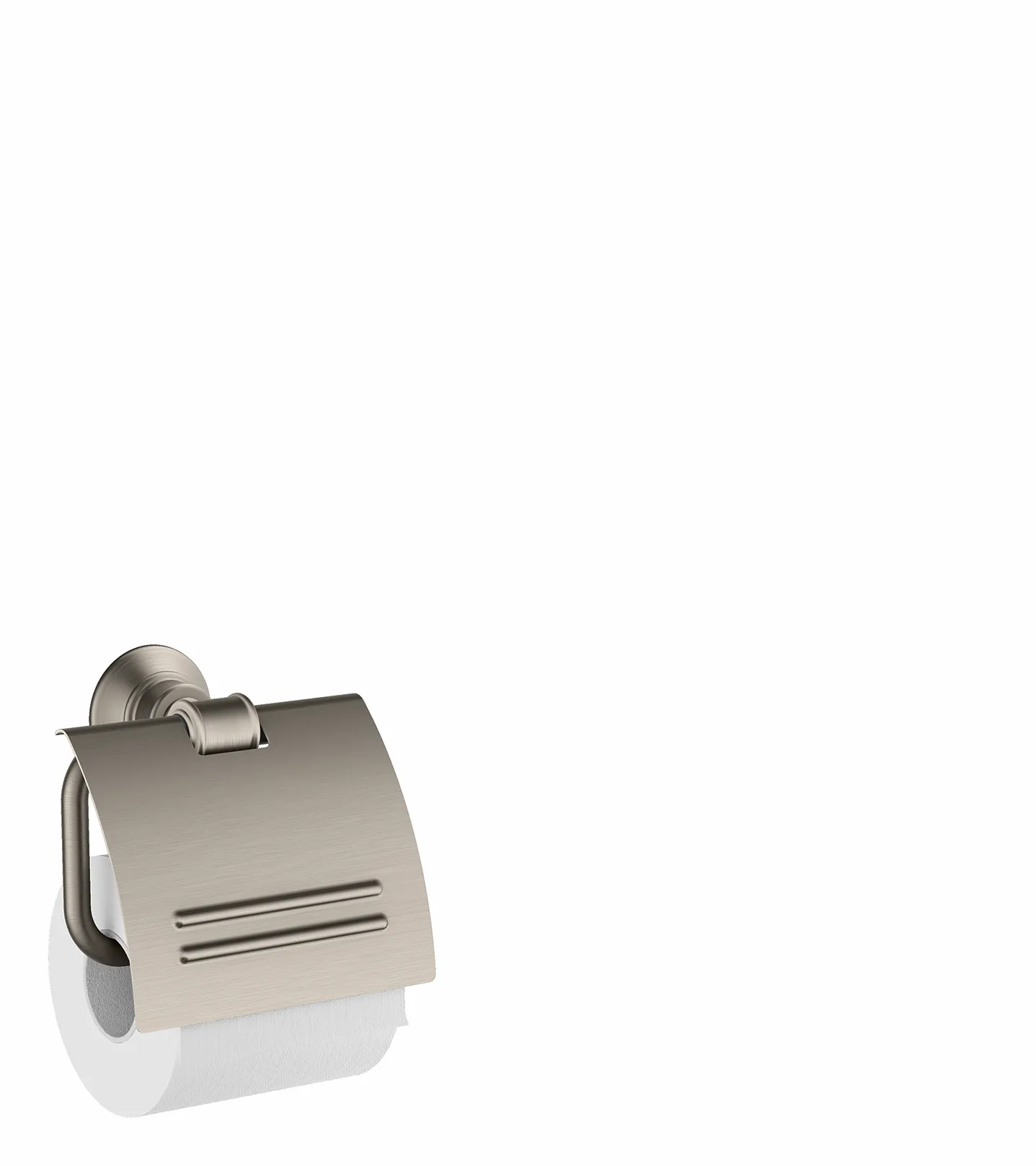 Hansgrohe AXOR Montreux Toilettenpapierhalter mit Deckel, Edelstahl Optic, Wandmontage