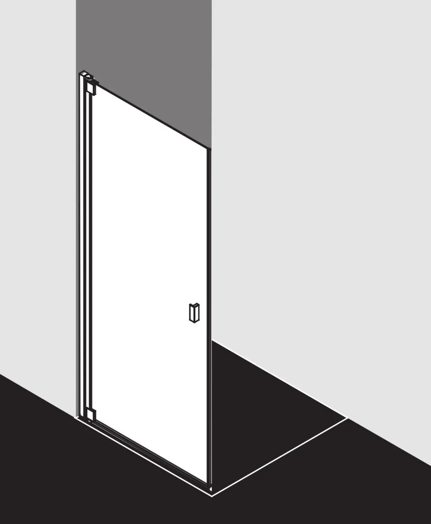 Kermi Duschtür 1-flügelig links für Ecke „RAYA“ Glas Klar, Profile Silber Hochglanz, BV: 770 - 800 mm GAK: 755 - 785 mm WE: 780 - 810 mm H: 1850 mm