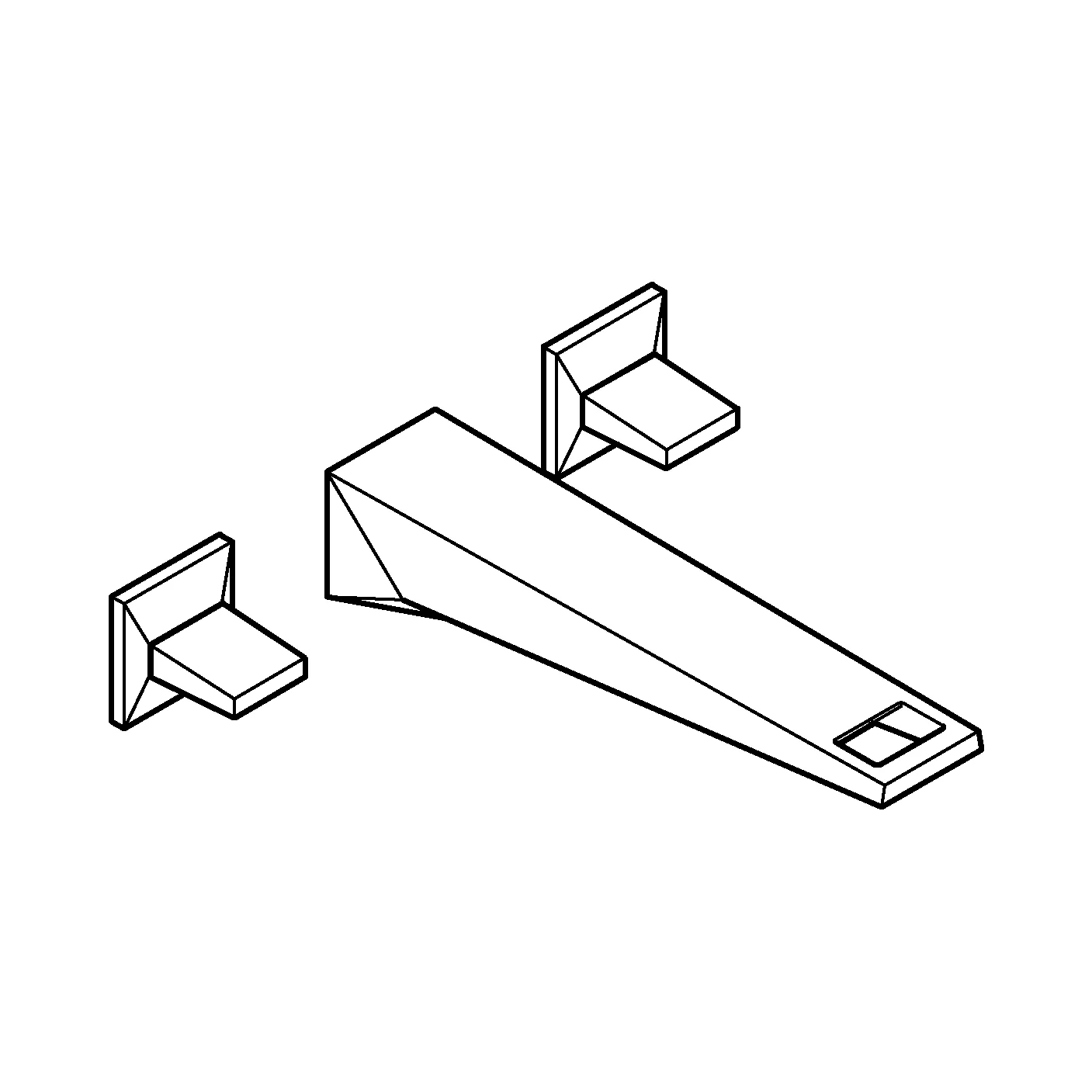 3-Loch-Waschtischbatterie Allure Brilliant 20629, Wandmontage, Fertigmontageset für 29 025 002, Ausladung 210 mm, chrom 3-Loch-Waschtischbatterie Allure Brilliant 20629, Wandmontage, Fertigmontageset für 29 025 002, Ausladung 210 mm, chrom