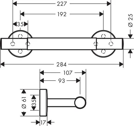 Hansgrohe Unica Fußstütze Comfort, Chrom