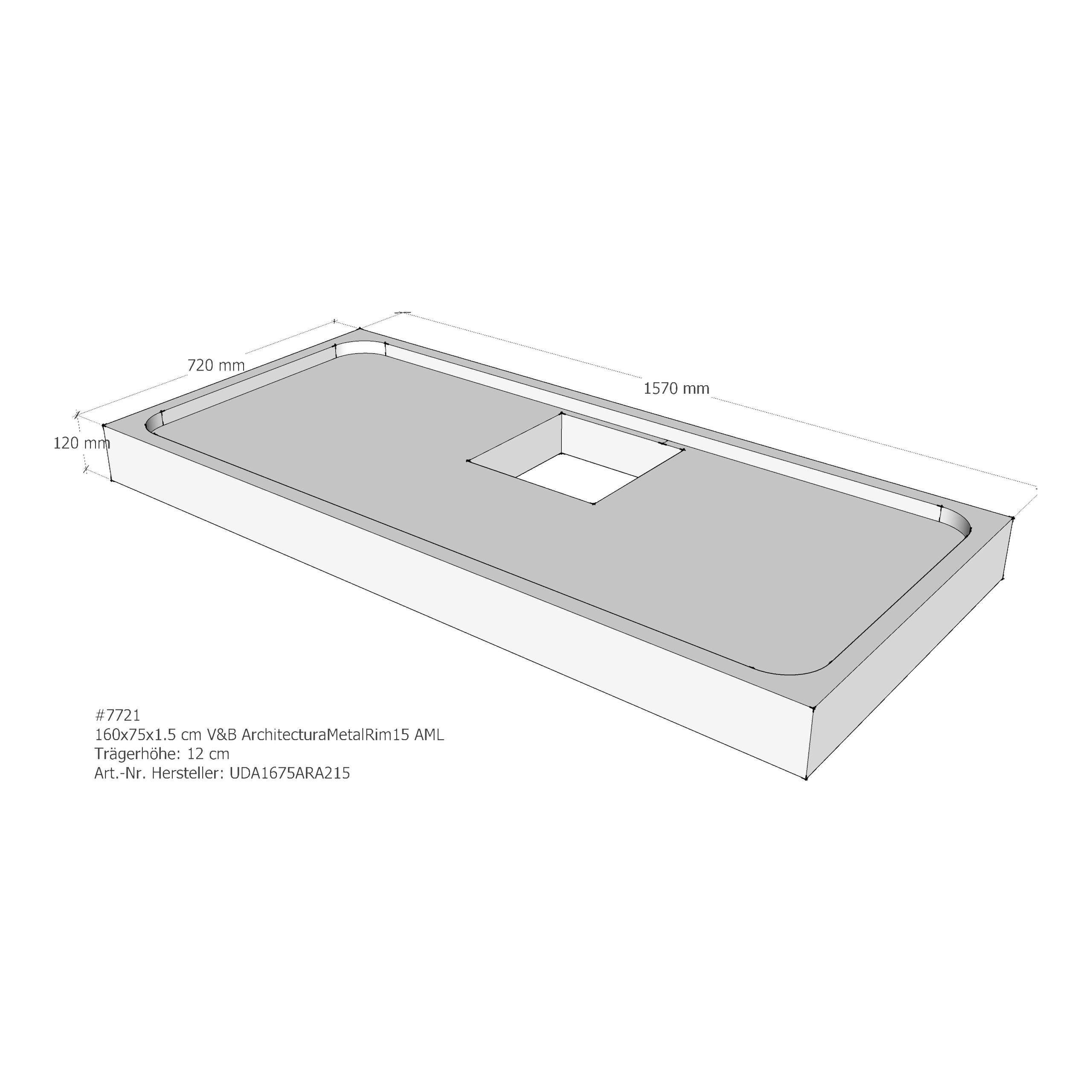 Duschwannenträger für Villeroy & Boch Architectura MetalRim 160 × 75 × 1,5 cm Breite: 75 cm / Länge: 160 cm Duschwannenträger für Villeroy & Boch Architectura MetalRim 160 × 75 × 1,5 cm Breite: 75 cm / Länge: 160 cm