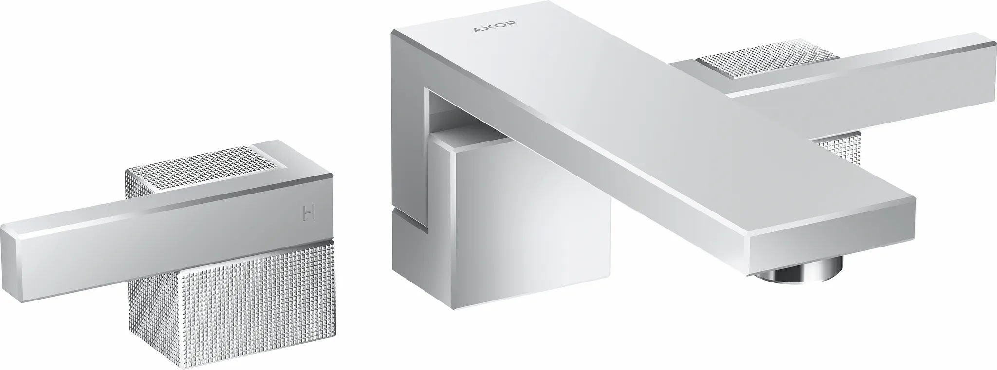 3-Loch Waschtischarmatur Axor Edge F-Set Wandmontage Diamantschliff chrom