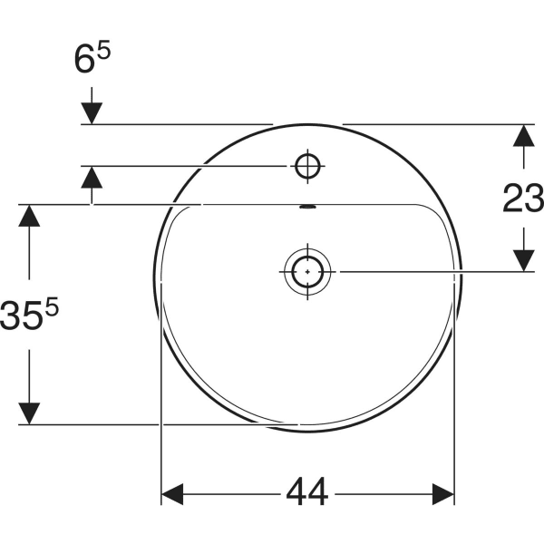 Einbauwaschtisch „Variform“, rund ⌀ 48 × 17,8 cm in weiß alpin
