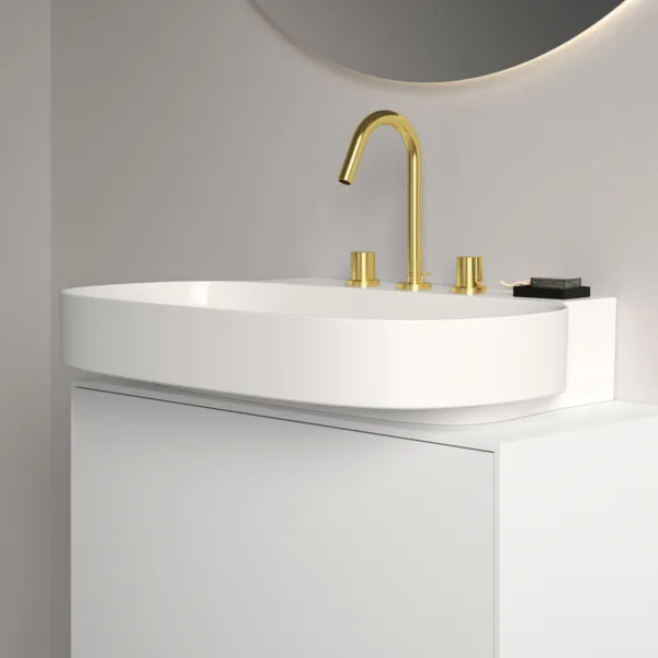 Ideal Standard Joy Arm 3-Loch Waschtischarmatur BC783A2, Brushed Gold